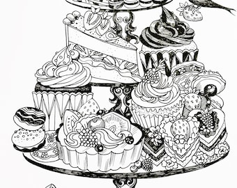 Cakes Illustration Print Dame Darcy