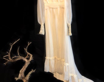 Vintage Wedding Dress Formal Wear Ghost Bride Bridal Halloween Gothic Upcycled Dame Darcy Womens Clothing