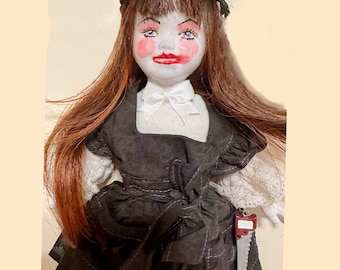 Doll Haunted Victorian Style Hand Made Art Dame Darcy Miniatures Mixed Media
