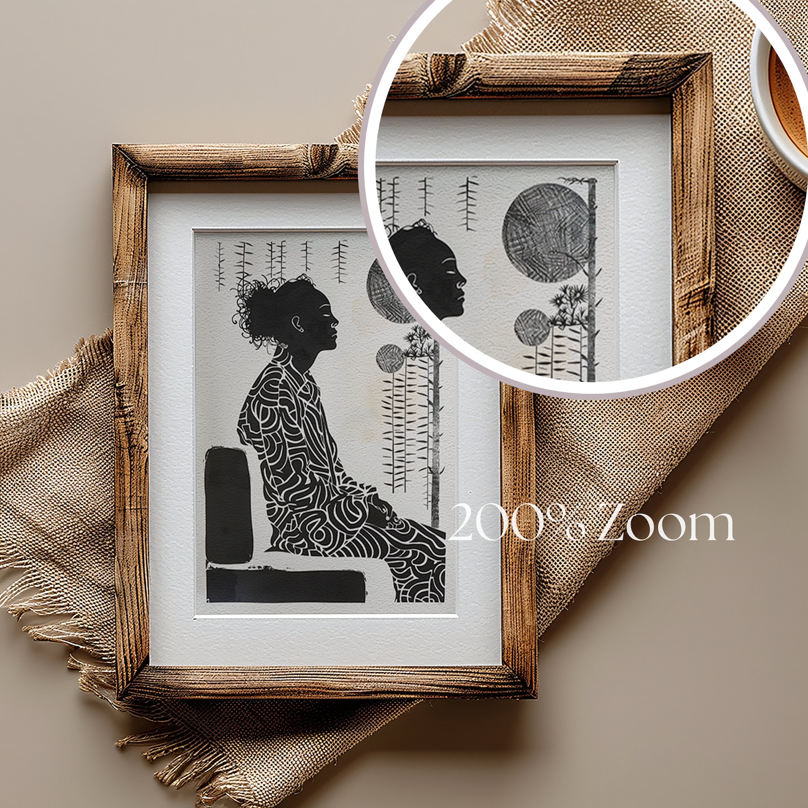 Din A4 Wood Frame Mockup PSD, Flat Lay Frame Mockup, Wood Frame PSD ...