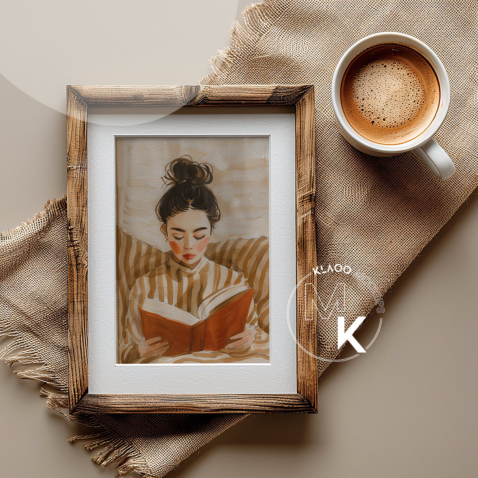 Din A4 Wood Frame Mockup PSD, Flat Lay Frame Mockup, Wood Frame PSD ...