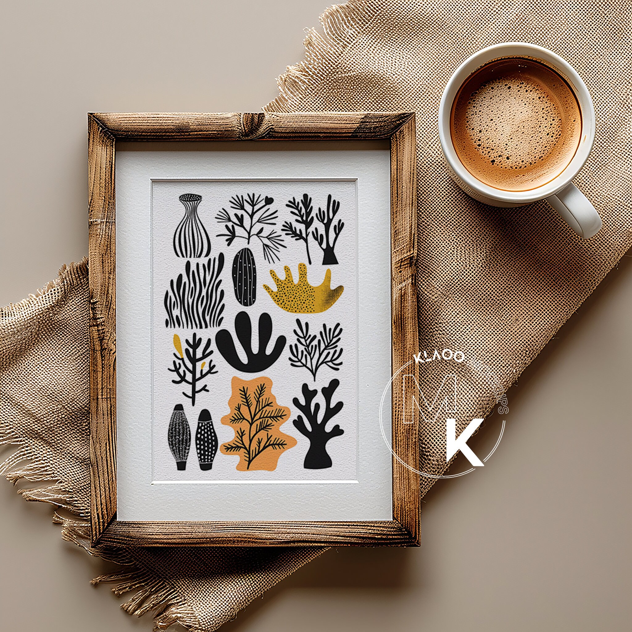 Din A4 Wood Frame Mockup PSD, Flat Lay Frame Mockup, Wood Frame PSD ...