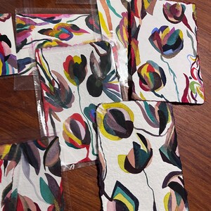 Originele abstracte print geschilderd met aquarel door mij op 100% katoenpapier. Afmetingen 12x19 cm.
