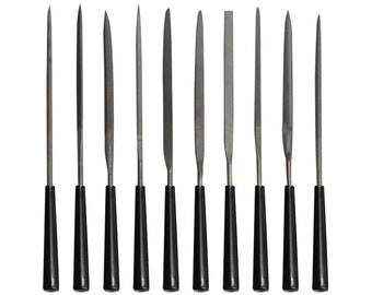 Needle files set with handle set of 10