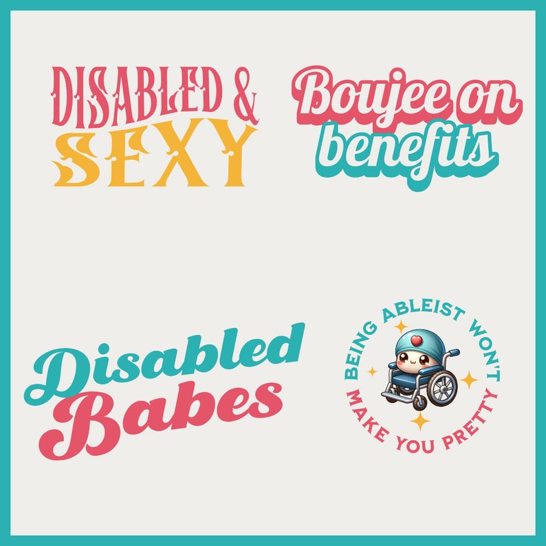 Disability Phrases Sticker Pack - Bright, Colourful, Fun - Etsy