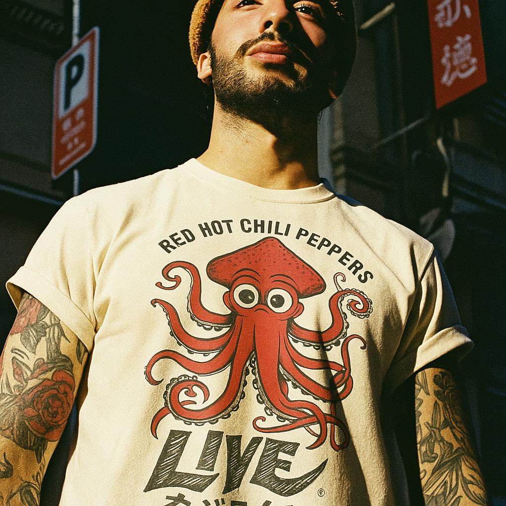 Red hot chili peppers shirt with octopus - Etsy 日本