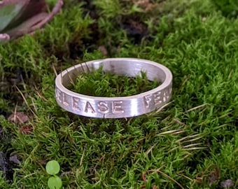 Anillo de plata LIBERA EL MIEDO, anillo de afirmación