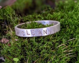Anillo de plata LIMPIO, anillo de afirmación