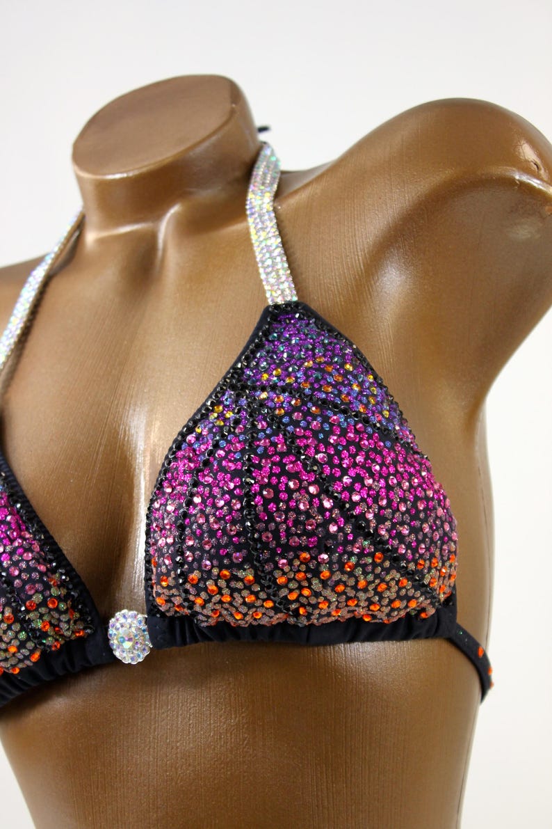 PurplePink Orange Figure Competition Suit Bodybuilding Bikini Custom Figure Suit Fast Shipping