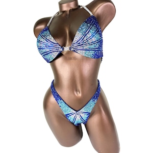 NPC Ifbb Competition Bikini / Sapphire Lines Figure Competition Suit/ Bodybuilding Bikini/ Fast Shipping / Posing Suit / Competition Bikini