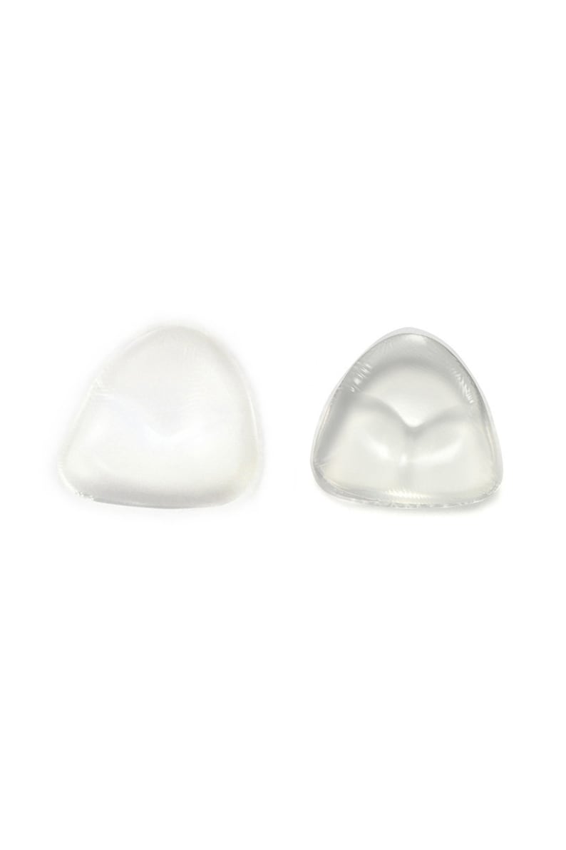 May include: Two clear silicone bra inserts, one with a smooth surface and the other with a textured surface.