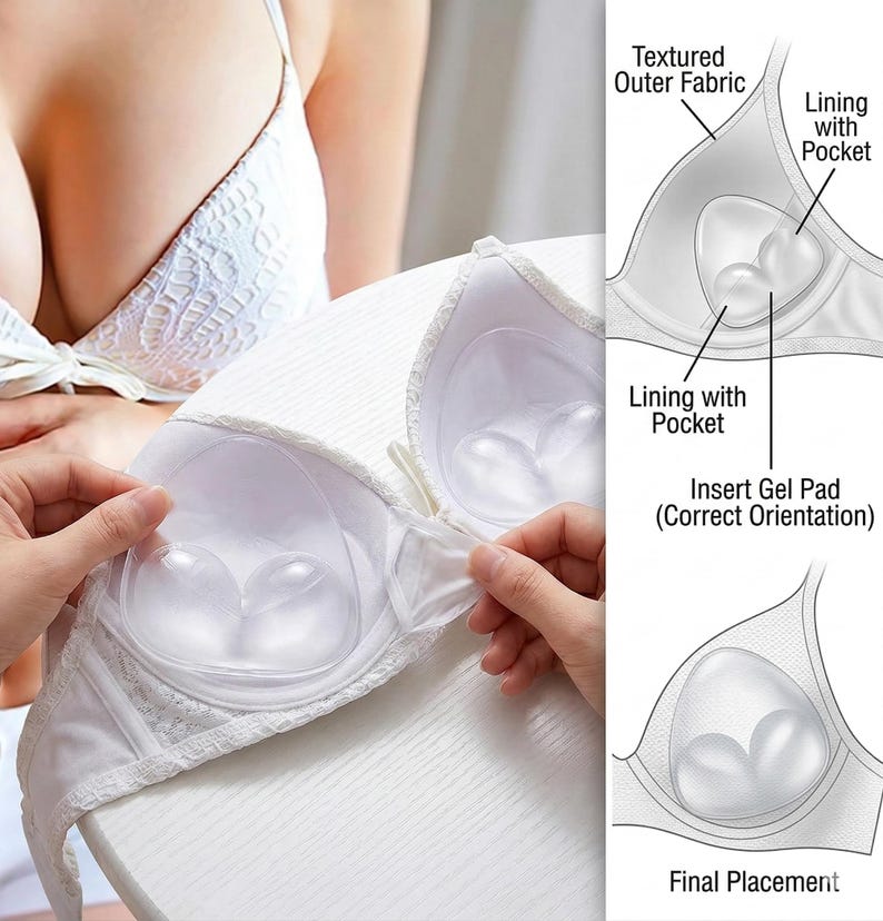 Push-up Pad Gel Inserts / Ready to Ship / Gel Padding / Cloth Push-up Pads / Fast Shipping / Bra Padding / Swimsuit Pads image 2