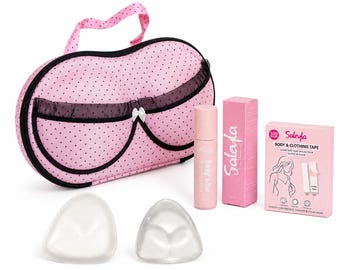 Bikini Competition Essentials Kit – Travel Case, Gel Pads, Body Glue & Body Tape for Stage Day Confidence.