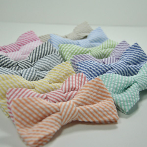 Boy's Seersucker Bow Ties, Boys Bow Tie, Seersucker Wedding Ties, Children's Bowtie