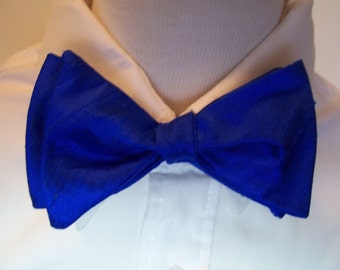 Freestyle Bow Tie Royal Blue Dupioni Silk