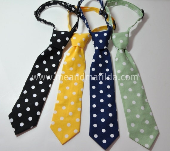 Necktie Polka Dot Childrens Ties Etsy