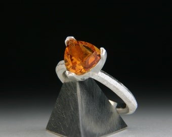 Maggie Ring De-ox Silver with Trillion Madera Citrine