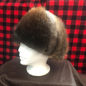 Trapper Beaver Fur and Leather Hat