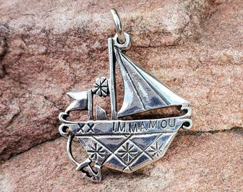 AGWÉ - SILVER Voodoo Vodou Loa Lwa Veve Charm-hänge i massivt gjutet 925 sterlingsilver med valfri kedja