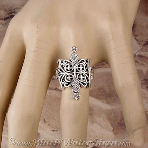 PAPA LEGBA RING - Voodoo Vodou Loa Lwa Veve in 925 Sterling Silver - Made To Order in Your Size
