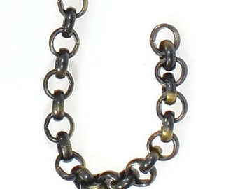 CHAIN - Small ROLO Link - Antiqued Brass - Finished With Lobster Clasp - Pendant, Necklace