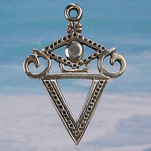 LA SIRENE - Voodoo Vodou Loa Lwa Veve Charm Pendant in Solid Cast 925 Sterling SILVER With Optional Chain