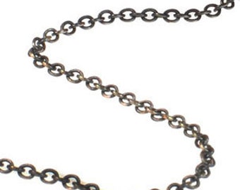 CHAIN - BRASS CABLE Link - Antiqued Brass-Plated Brass - Finished With Lobster Clasp - Pendant Necklace