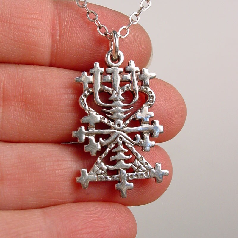 Voodoo Veve Pendant Necklace Sterling Silver
