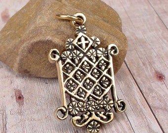 OGOUN BADAGRI - Voodoo Vodou Loa Lwa Veve Charm Pendant in Solid Cast BRONZE With Optional Chain