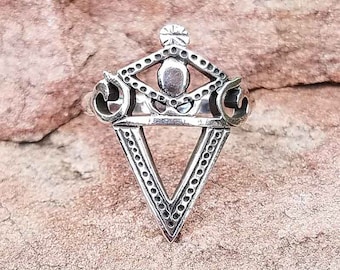 LA SIRENE RING - Voodoo Vodou Loa Lwa Veve in 925 Sterling Silver - Made To Order in Your Size