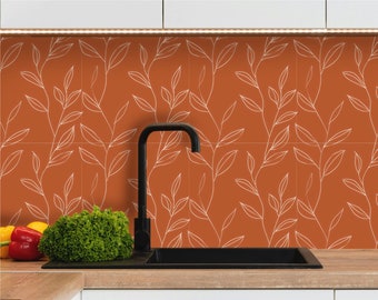 Zelfklevende backsplash voor keukentegels 15x15cm / 20x20cm terracotta, zelfklevende vinyl badkamerwandtegels, 100% Frans