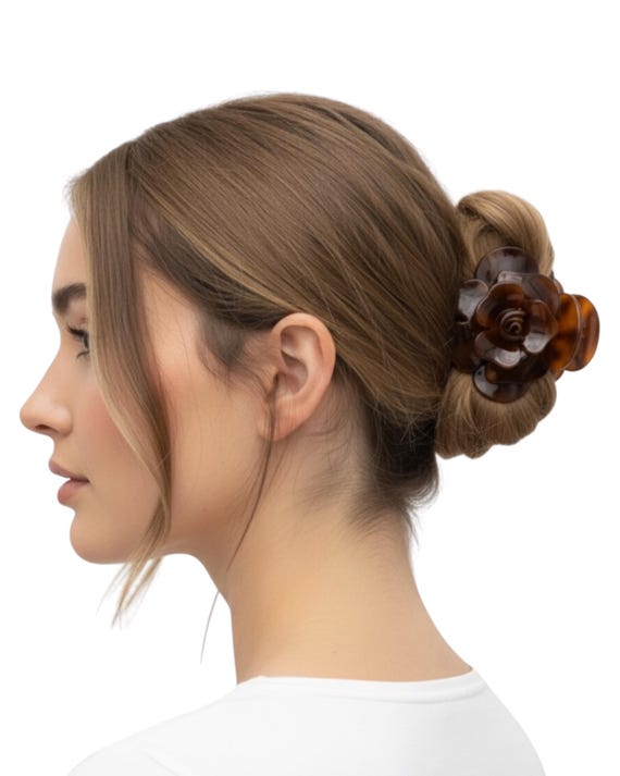 Acetate Hair Clip Rose Brown – Tortoiseshell Hair Clip 