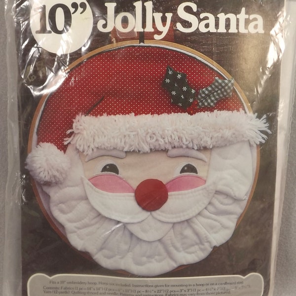 Le vôtre vraiment Jolly Santa 10 pouces Hoop Wall Decor Applique Kit 2527