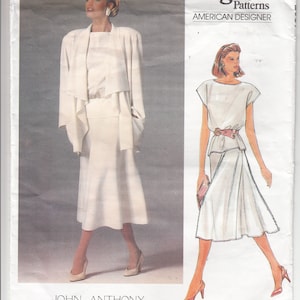 Vogue 1387 Misses Jacket Skirt Top Sewing Pattern Uncut Size 8 John Anthony Design