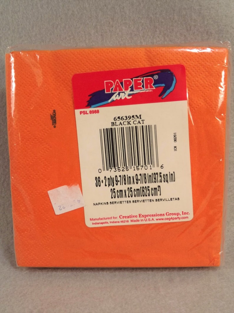 Vintage Halloween Black Cat Cocktail Napkins Paper Art Etsy