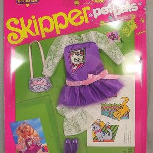 Mattel Skipper Pet Pals Set Dress Shoes Stickers Easy to Dress Set Sealed 1991