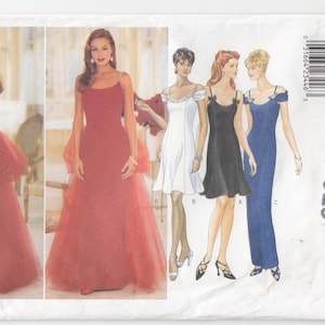Misses Wedding Dress Bridesmaid MOB Evening Party Tapered or Flared Detachable Tulle Train Butterick Sewing Pattern 4446 Sizes 6-12 Uncut