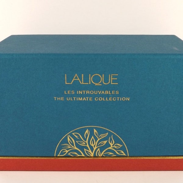 Lalique Les Introuvables Miniature Set of 2, 1999 and 2000, 1998 NOT Included, 4.5 ml Bottles, Display Box