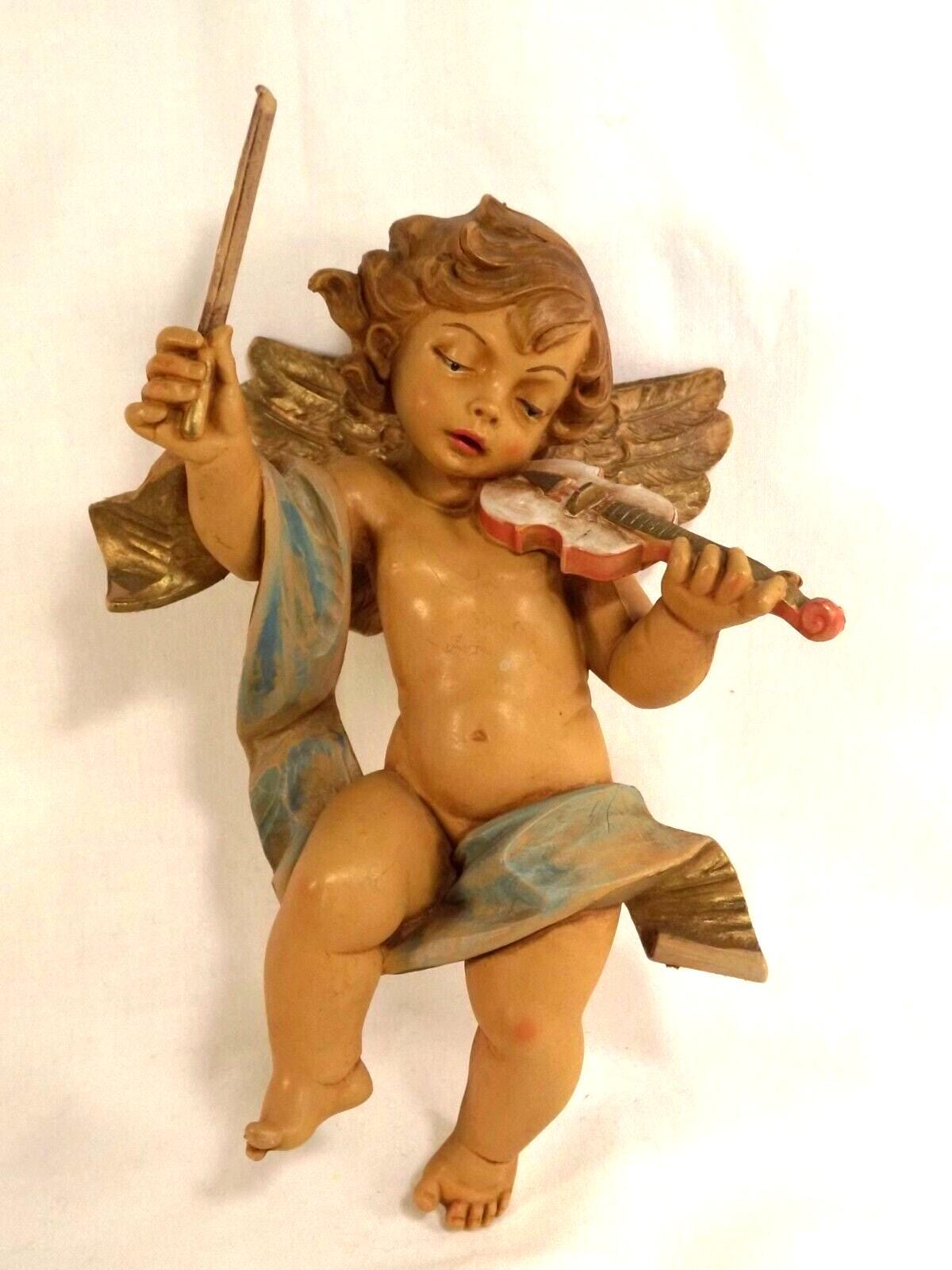 ギュンター・ライヒェル 木製 天使の置物 ヴァイオリン演奏 Vintage Fontanini Angel With Violin - Etsy