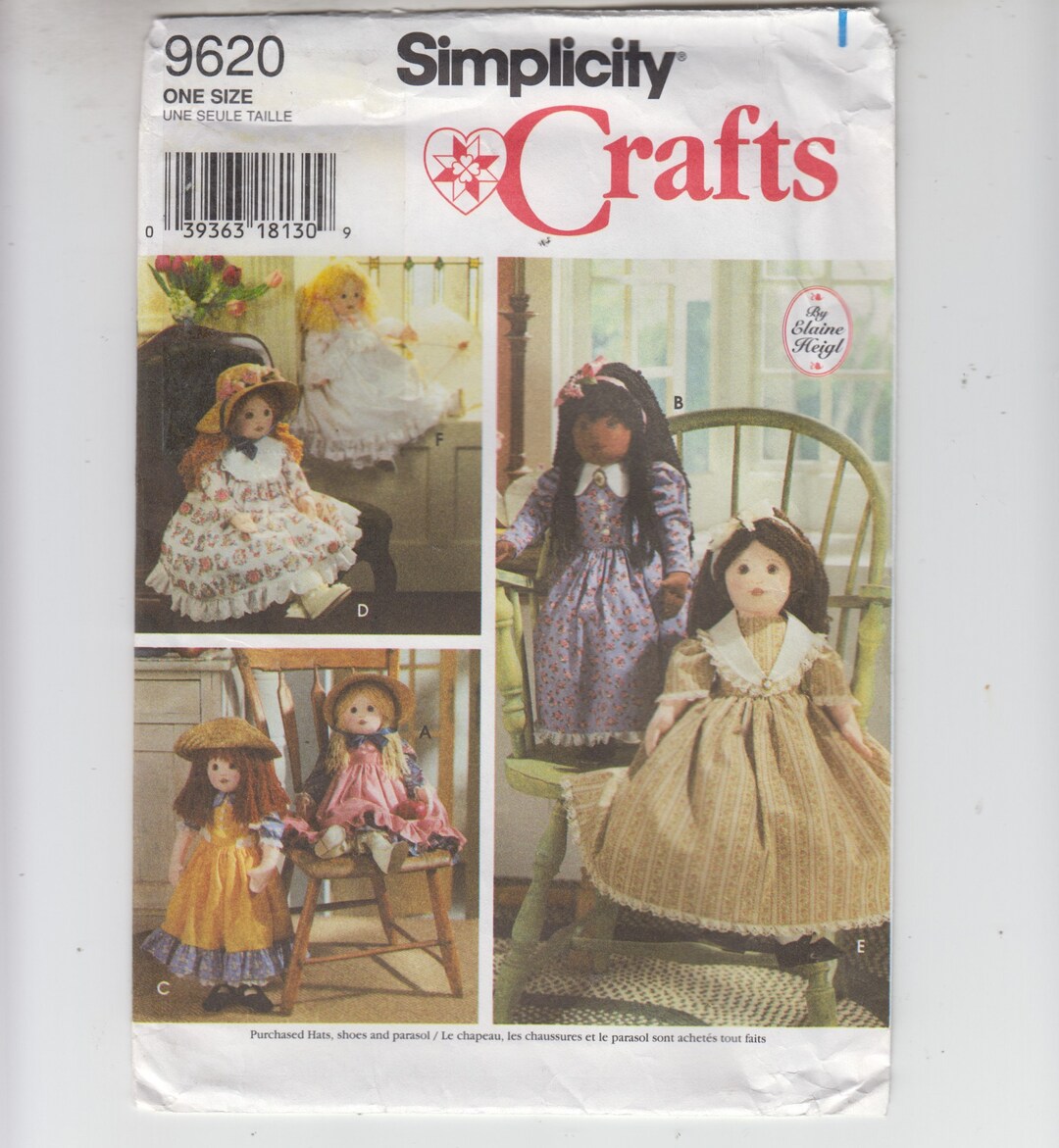Simplicity 9620 Doll Soft Body Clothes Collars Dresses and - Etsy