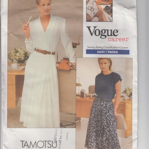 Vogue Career Couture 2035, Misses Shirt Top and Skirt, Tamotsu Design, Very Loose Fitting, Tailles 8-10-12, non-cut