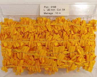 Cinta francesa Acetato cableado Pon 3168 Cometas Color 54 Azafrán Amarillo-Oro Francia Bodas Artesanía Decoración Disfraces 1 pulgada de ancho x 3 yardas