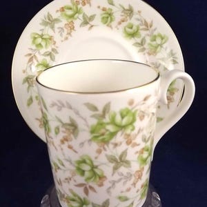 Piattino da tazza piccola Royal Albert, Rose Chintz Green Velvet, Bone China, Inghilterra, 1982