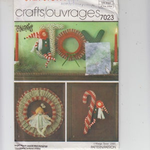 Simplicité 7023 Couronne d’ange, Tentures murales Elf, Décorations de Noël, Patron de couture, non coupé