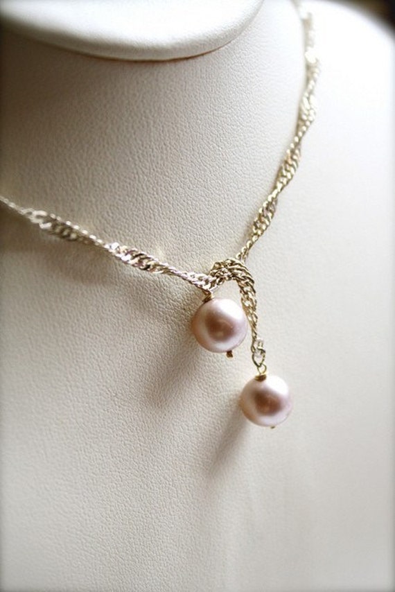 Items similar to Kate -- Swirls Abound - Gold Jewelry, Pearl Necklace ...