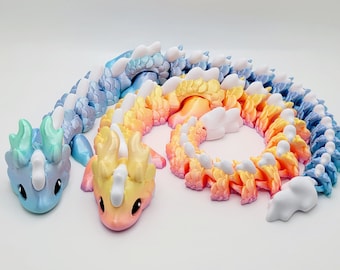 Kaida Cloud Dragon Flexi Fidget Toy 3D Printed Gift Articulated Imaginative Play Desk Work Fidget Boredom Buster ADHD