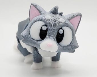 3D Printed Kitten Fidget Toy: Articulated Desk Pet