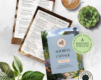 Cottagecore Change of Address Checklist | New Home Moving Organizer | Relocation Digital Moving Planner Guide | Instant Download Print MC006