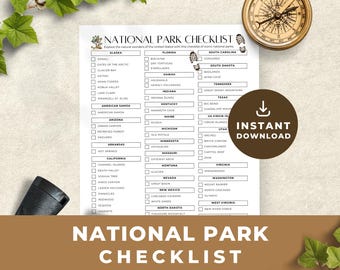 Lista de Parques Nacionales Imprimible / Amantes del Desierto: Viajes Naturales, Guía de Aventuras, Senderismo, Pasión por los Viajes, PDF, Descarga NP014