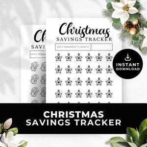 Minimalist Christmas Savings Challenge Tracker | Gift Simple Holiday Budget Planner | Clean Modern Cute | Digital Instant Download HD005
